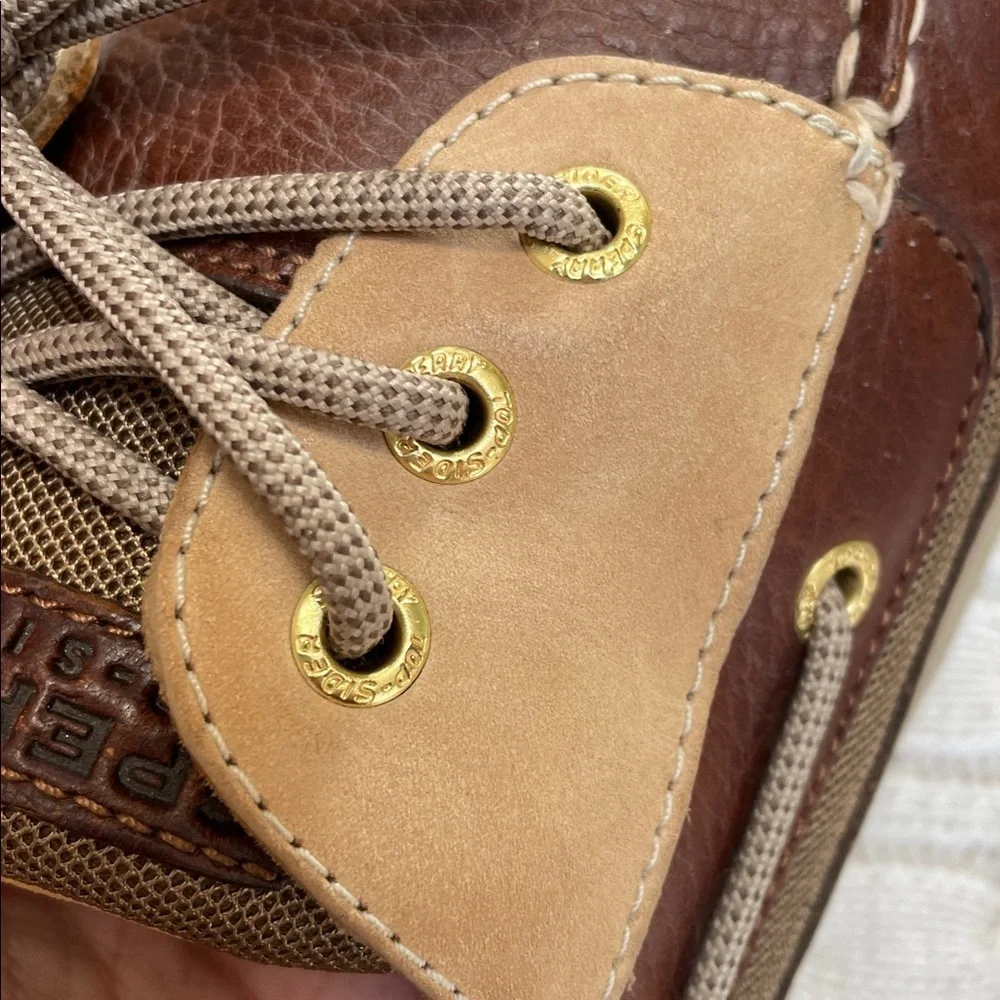 Sperry Gold Cup Billfish Boat Shoes Sz 13 Leather upper Lambskin insole 3 eyelet